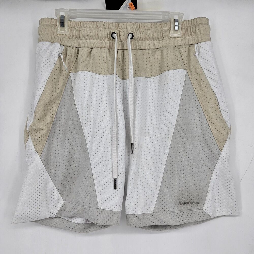 Maison Article Shorts Mens Large Mesh Colorblock Athletic Drawstring Lightweight